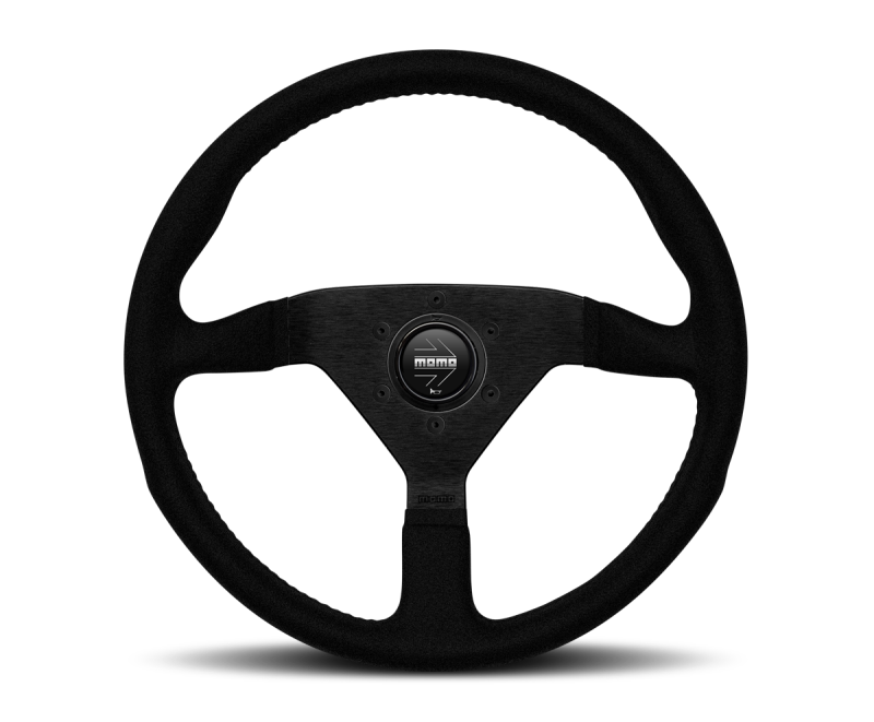 Momo Montecarlo Alcantara Steering Wheel Black/Black Stiching