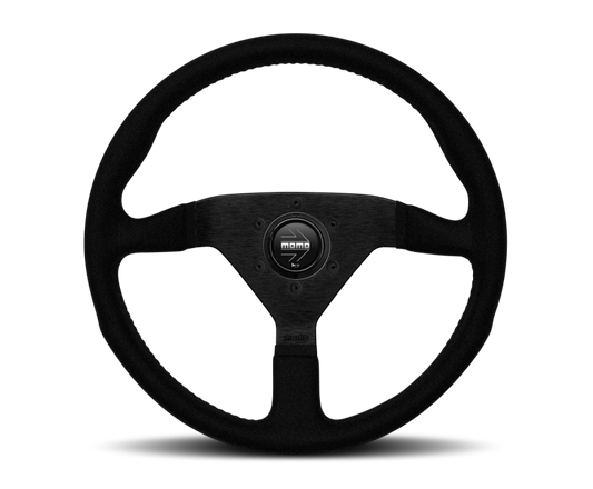 Momo Montecarlo Alcantara Steering Wheel Black/Black Stiching