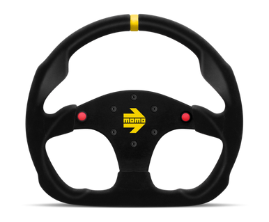 Momo MOD30 Buttons Steering Wheel Black Suede/Black Spokes/1 Stripe