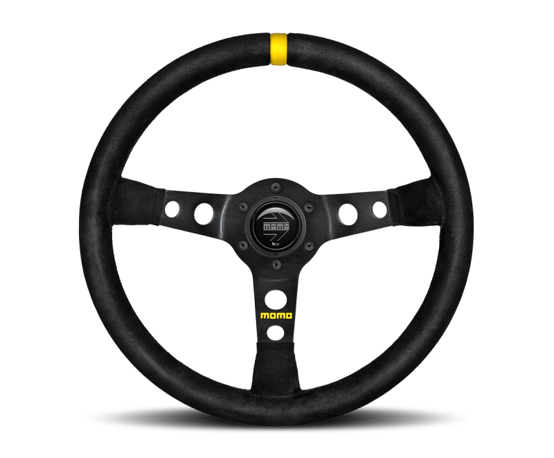 Momo MOD07 Steering Wheel 350 mm - Black Suede/Black Spokes/1 Stripe - R1905/35S