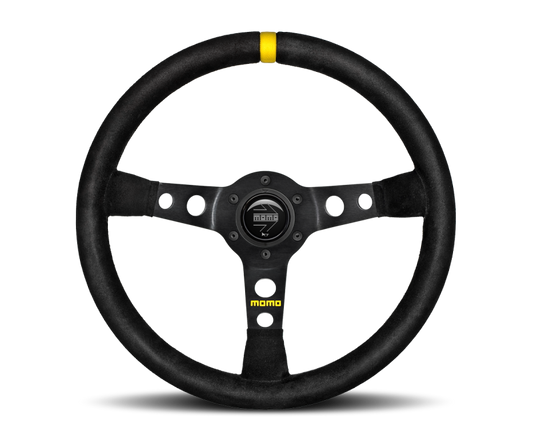 Momo MOD07 Steering Wheel 350 mm - Black Suede/Black Spokes/1 Stripe - R1905/35S