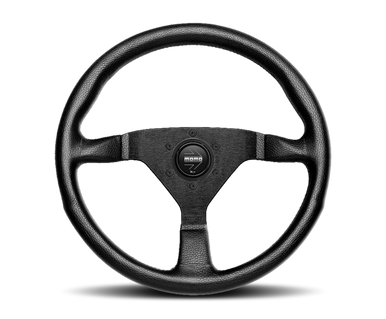 Momo Montecarlo Steering Wheel 350 mm - Black Leather/Red Stitch/Black Spokes