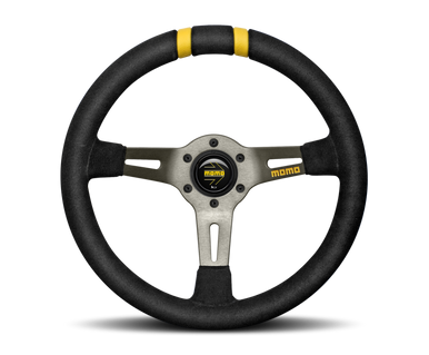 Momo MODDRIFT Steering Wheel 330 mm - Black Suede/Anth Spokes/2 Stripes