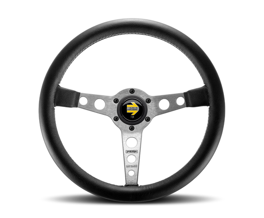 Momo Prototipo Steering Wheel Black Silver Spoke