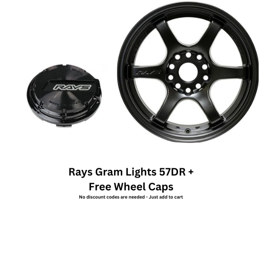 Gram Lights 57DR 15x8 |+35mm |  4x100 Gloss Black | Free Caps