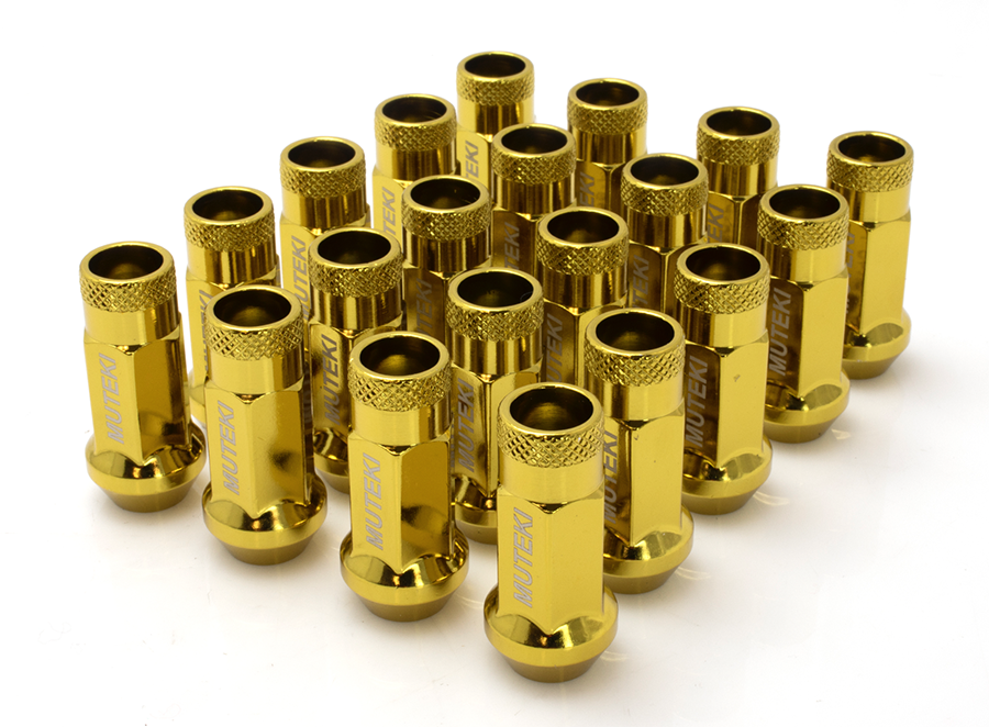 Wheel Mate Muteki SR48 Open End Lug Nuts - Gold Chrome 12x1.25 48mm