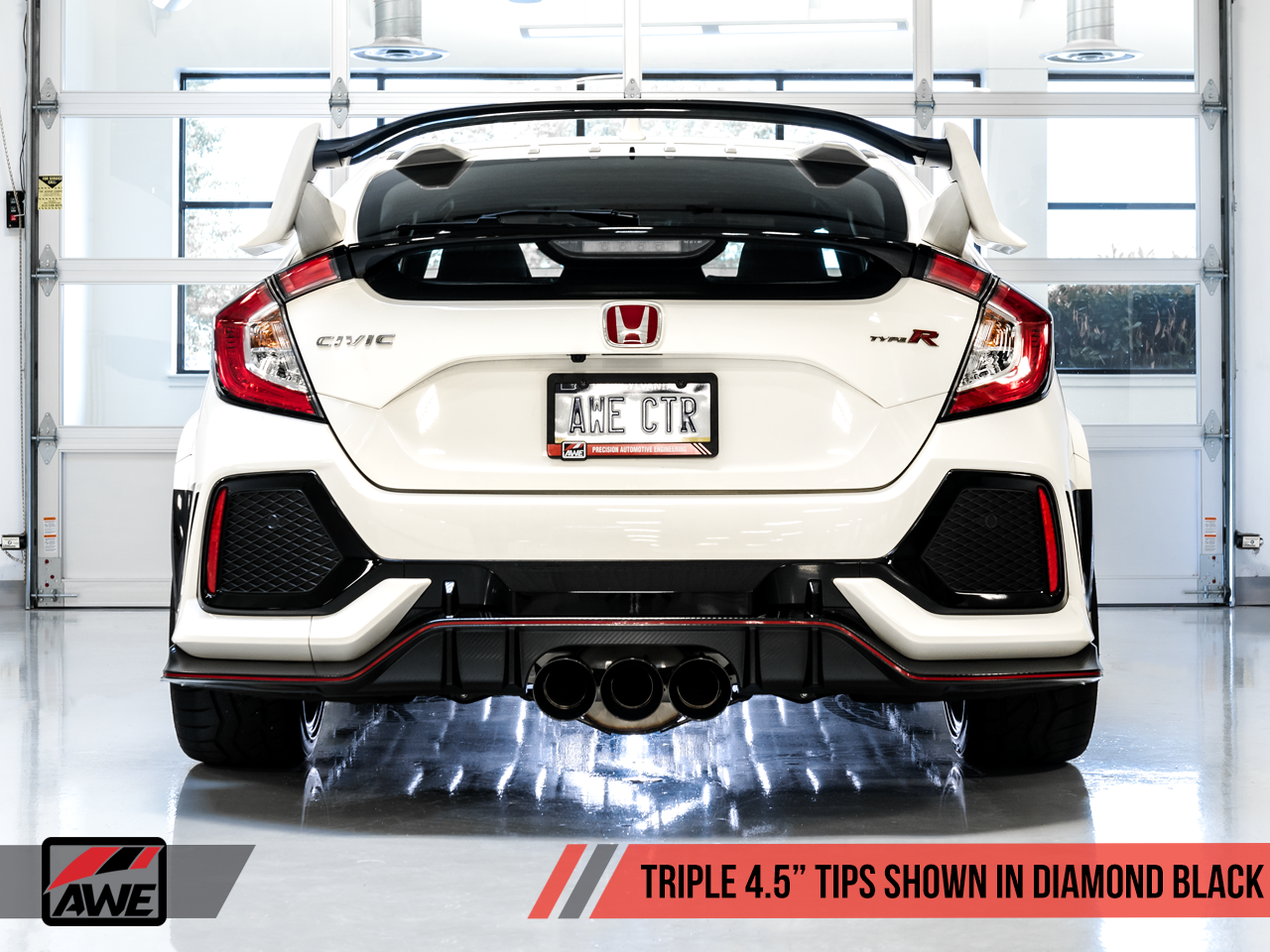 AWE Tuning  Honda Civic Type R FK8 Touring Edition Exhaust w/Front Pipe & Triple Chrome Silver Tips