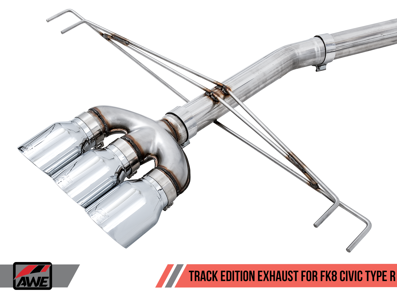 AWE Tuning  Honda Civic Type R FK8 Touring Edition Exhaust w/Front Pipe & Triple Chrome Silver Tips