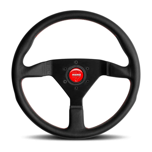 Momo Montecarlo Steering Wheel 320 mm Black Leather/Red Stitch